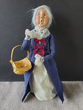 (C) Byers' Choice Carolers Colonial Williamsburg Signed "Woman Holding Basket" Figurine