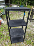 4-Tier Black Plastic Lightweight Shelving Unit (A)