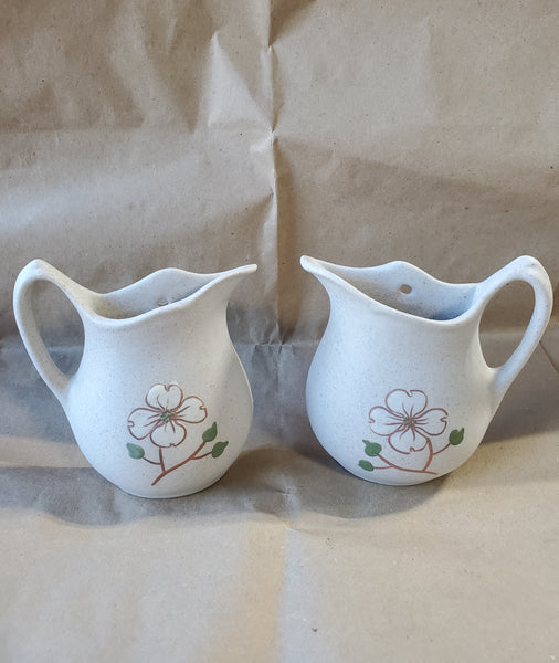 Pair of Pigeon Forge Pottery Dogwood Pitcher Wall Pockets