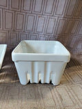 Pair of White Ceramic Berry Baskets