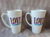 Pair of Love Colonial Williamsburg Coffee Mugs