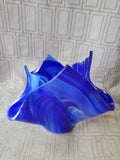Blue Glass Handkerchief Vase