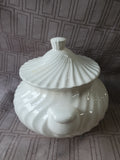 White Ceramic Swirl Soup Tureen