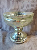 Pottery Barn Mercury Glass Decorative Shallow Pedestal Bowl