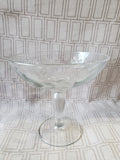 Etched Clear Glass Compote Dish