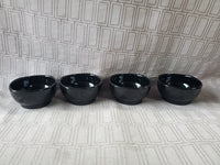 Set of 4 Black Ceramic Dessert Bowls