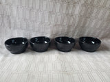 Set of 4 Black Ceramic Dessert Bowls