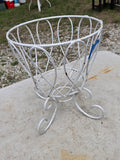 Vintage Heavyweight Metal Scroll Planter Basket