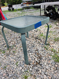 Square Aluminum Outdoor Side  Table w/Glass Top