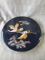 Vintage Lacquerware Crane Divided Relish Dish