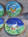 Set of 6 Ceramic Painted Easter Salad Plates