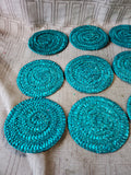 Set of 12 Blue Woven Coasters