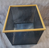 Wooden and Metal Wastebasket