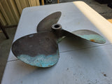 Vintage 3-Blade 17" Brass/Bronze Boat Propeller (C)
