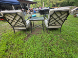 Scott Living Outdoor Bronze Tone Aluminum 3-Piece Lounge Set w/Cushions