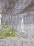 Signed Clear Glass Floral Serving Tray and Bowl Set