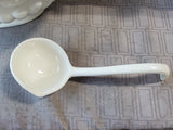 California Pottery White Soup Tureen with Ladle