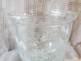 Etched Clear Glass Pedestal Trifle Dish