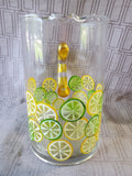 Lemon and Lime Clear Glass Pitcher