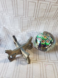 Clear Glass and Millefiori Flower Paperweight