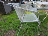Classic White Iron Patio Dining Set, 7-Pieces + Cover **Read description**