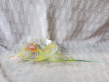 Signed Clear Glass Floral Serving Tray and Bowl Set