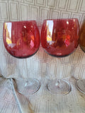 Lot of 7 Lenox "Tuscany Harvest" Multi-Colored Balloon Wine Glasses