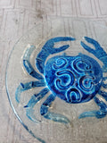 Small Decorative Fused Glass Crab Plate