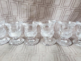 Lot of 12 Clear Glass Candle Holders