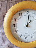 Small Round Wood Rimmed Wall Clock WORKS