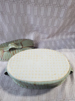 Oblong Glazed Pottery Covered Dish