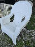 Pair of Plastic Lightweight Basket Weave Adirondack Style Chairs