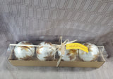 Set of 4 Capiz Shell Leaf Pattern Orbs UNOPENED