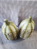 Pair of Resin Day of the Dead Sugar Skull Gourds