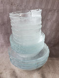 20 Piece Clear Glass Flower Petal Dish Set