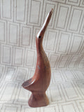 Carved Wood Crane Figurine