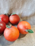 Lot of Red Plastic Waxy Decorative Apples