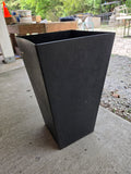 Tall Black Plastic Planter w/Interior Drainage Tray