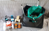 Bin of Toy Cars, Trains, and Planes