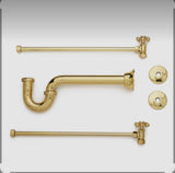Brass Bathroom Trim Kit For Copper Pipe Extra Long P-Trap APPEARS UNUSED