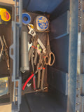 Blue Plastic Tool Box w/Some Tools Inside