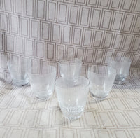 Set of 6 Clear Glass Whiskey Glasses