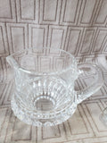 Heavy Clear Glass Creamer and Sugar Set with Serving Tray