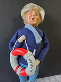 (AAA) Byers' Choice Carolers "Beachy Man Holding Life Preserver" Figurine