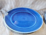 Pair of La Cadeaux Blue Melamine Oblong Serving Platters