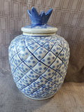 Blue and White Ceramic Pineapple Ginger Jar