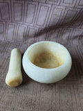 Small White Stone Mortar and Pestle