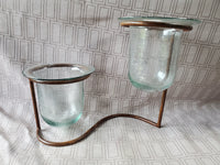 Spiral Metal and Glass Candle Votive