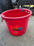 Large Red Plastic Tub w/Rope Handles (A)