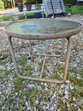 Round Aluminum Patio Side Table w/ Glass Top (two available, priced separately)